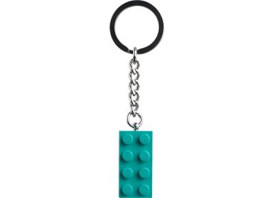 سلسلة مفاتيح قطعة ليغو بحجم 2x4 أخضر مزرق فاتح